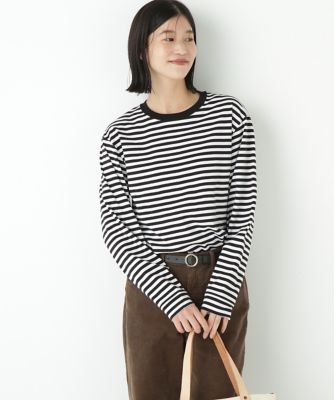 ＜human woman (Women)＞◆ゼロロックコットンスムースボーダーカットソー（０７７５２６０９２０）