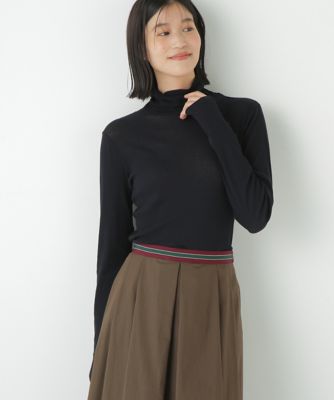 human woman (Women)/ヒューマンウーマン シアータートルプルオーバー(0775260923) ネイビー120 トップス【三越伊勢丹/公式】
