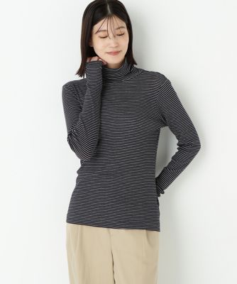 human woman (Women)/ヒューマンウーマン シアータートルプルオーバー(0775260923) ネイビー123 トップス【三越伊勢丹/公式】