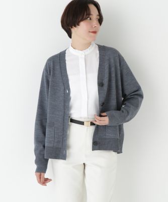 human woman (Women)/ヒューマンウーマン ハイゲージプレーティングVネックカーディガン(0775270006) グレー020 トップス【三越伊勢丹/公式】