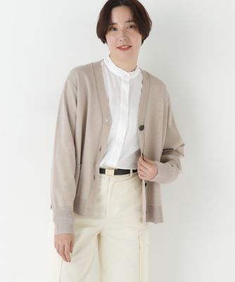 human woman (Women)/ヒューマンウーマン ハイゲージプレーティングVネックカーディガン(0775270006) ベージュ040 トップス【三越伊勢丹/公式】