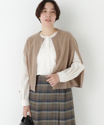 human woman (Women)/ヒューマンウーマン ハイゲージウールケープニット(0775270009) ブラウン051 トップス【三越伊勢丹/公式】