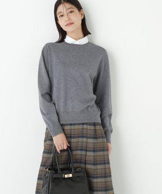 human woman (Women)/ヒューマンウーマン ウールコットンシャツカラーニット(0775270010) グレー020 トップス【三越伊勢丹/公式】