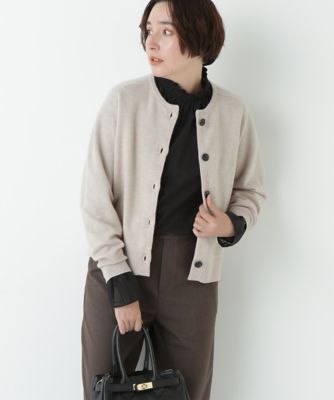 human woman (Women)/ヒューマンウーマン ミドルゲージウールクルーネックカーディガン(0775270109) ベージュ040 トップス【三越伊勢丹/公式】