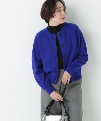 human woman (Women)/ヒューマンウーマン ミドルゲージウールクルーネックカーディガン(0775270109) ブルー110 トップス【三越伊勢丹/公式】