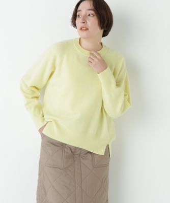 human woman (Women)/ヒューマンウーマン ミドルゲージウールクルーネックプルオーバー(0775270110) イエロー060 トップス【三越伊勢丹/公式】