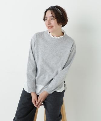 ＜human woman (Women)＞シャツ地ドッキングプルオーバー（０７７５２７０１２５）