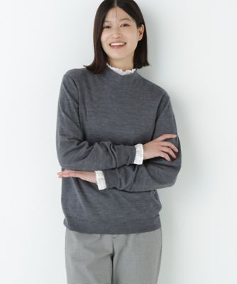 human woman (Women)/ヒューマンウーマン 梳毛天竺ハイネックプルオーバー(0775270126) グレー021 トップス【三越伊勢丹/公式】