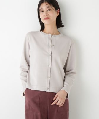 human woman (Women)/ヒューマンウーマン レーヨン混ハイゲージクルーネックカーディガン(0775270923) ベージュ040 トップス【三越伊勢丹/公式】