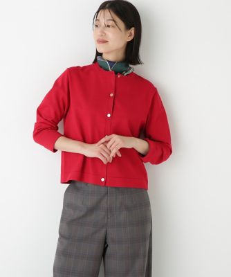 human woman (Women)/ヒューマンウーマン レーヨン混ハイゲージクルーネックカーディガン(0775270923) レッド100 トップス【三越伊勢丹/公式】
