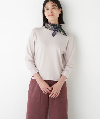 human woman (Women)/ヒューマンウーマン レーヨン混ハイゲージクルーネックプルオーバー(0775270924) ベージュ040 トップス【三越伊勢丹/公式】