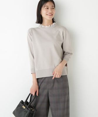 ＜human woman (Women)＞◆綿ポリエステル取外し衿付プルオーバー（０７７５２７０９２６）