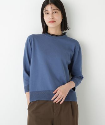 human woman (Women)/ヒューマンウーマン 綿ポリエステル取外し衿付プルオーバー(0775270926) ブルー110 トップス【三越伊勢丹/公式】