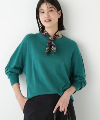 human woman (Women)/ヒューマンウーマン コットンミックスドルマンプルオーバー(0775270927) グリーン140 トップス【三越伊勢丹/公式】