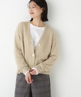 human woman (Women)/ヒューマンウーマン ラメシャギーVネックカーディガン(0775270929) ベージュ040 トップス【三越伊勢丹/公式】