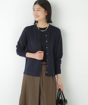 human woman (Women)/ヒューマンウーマン ハイツイストウールクルーネックカーディガン(0775270930) ネイビー120 トップス【三越伊勢丹/公式】