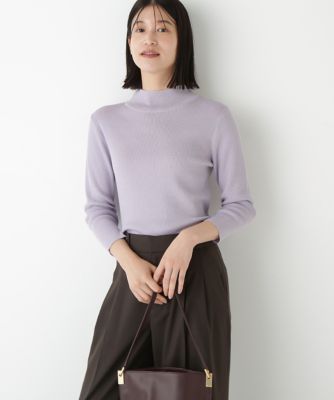 human woman (Women)/ヒューマンウーマン ハイツイストウールハイネックリブプルオーバー(0775270931) パープル080 トップス【三越伊勢丹/公式】