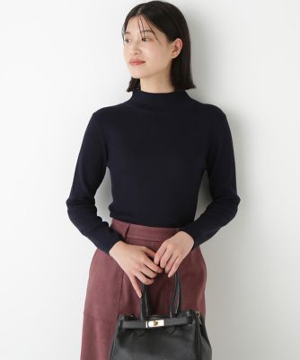 human woman (Women)/ヒューマンウーマン ハイツイストウールハイネックリブプルオーバー(0775270931) ネイビー120 トップス【三越伊勢丹/公式】