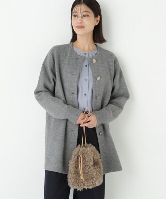 （236）UN3D. エコファー ニットコート エコファーノーカラーロングコート｜コート・ジャケット - aity