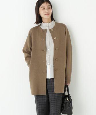 human woman (Women)/ヒューマンウーマン 接結ニットコート(0775275001) ブラウン051 コート・ジャケット【三越伊勢丹/公式】