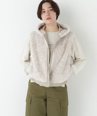 ◇フェイクファージップアップフードベスト（0775275002