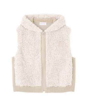 ◇フェイクファージップアップフードベスト（0775275002