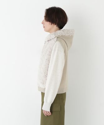 ◇フェイクファージップアップフードベスト（0775275002 
