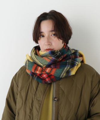 human woman (Women)/ヒューマンウーマン チェックマフラー(0775298028) イエロー063 スカーフ・ショール【三越伊勢丹/公式】