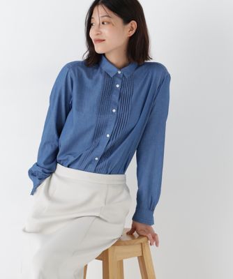 ◇ライトオンスデニムピンタックブラウス（0776110107