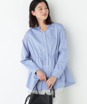 ◇《ウォッシャブル》シャンブレーオックスドロストブラウス