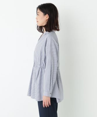 ◇《ウォッシャブル》シャンブレーオックスドロストブラウス