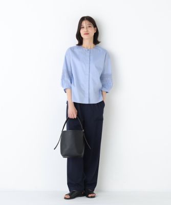 ◇レースドッキングクルーネックブラウス（0776110415