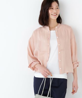 ハナモモ出品 未使用 eLLa コットンブラウス 名品 ／ 洗える ／ 4カラー展開》ラミーボザムシャツブラウス