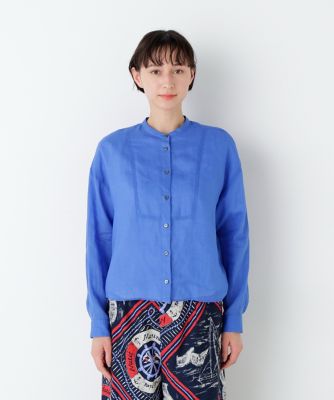 ハナモモ出品 未使用 eLLa コットンブラウス 名品 ／ 洗える ／ 4カラー展開》ラミーボザムシャツブラウス