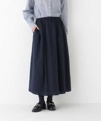 ◇《ウォッシャブル》変形ドットタックギャザースカート