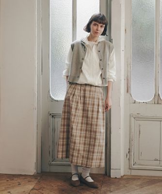 ◇オリジナル先染めチェックタックスカート（0776120305