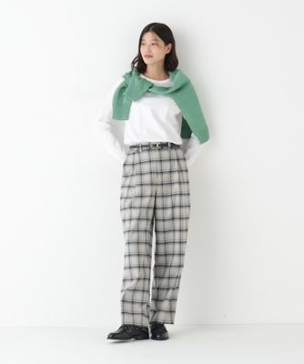 ◇TRチェックタックワイドテーパードパンツ（0776130208