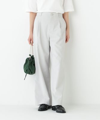 human woman (Women)/ヒューマンウーマン ◆麻調合繊タックセミワイドパンツ（０７７６１３０３１４）