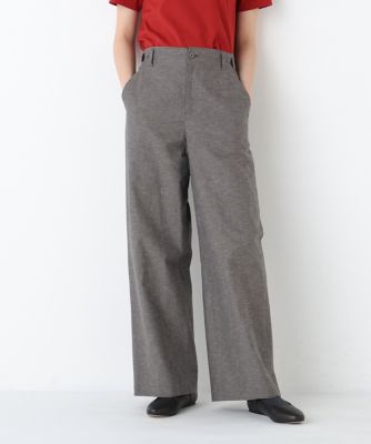 ＜human woman (Women)＞◆綿麻シャンブレーセミワイドパンツ（０７７６１３０４１２）
