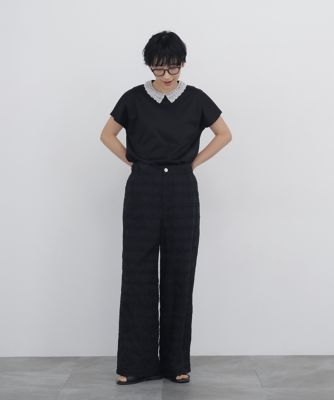 ◇《洗える》 モール刺繍チェック柄パンツ（0776130605