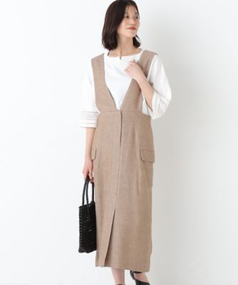 ＜human woman (Women)＞◆ドライタッチリネン混ジャンスカ（０７７６１４０４０２）