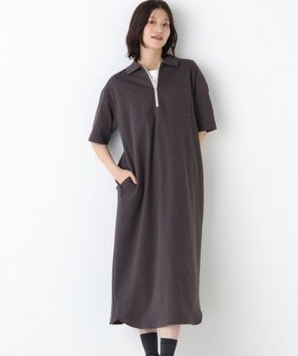 ＜human woman (Women)＞◆ハーフジップカットソーワンピース（０７７６１４６４００）