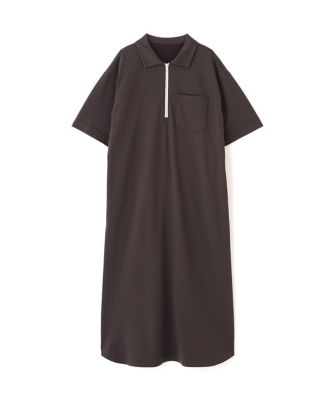 アニエスベー ジップアップ  ジャージーカットソー チュニックワンピース agnes b. - アニエスベー ジップアップ ジャージーカットソー