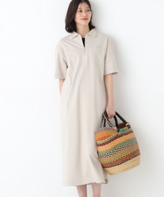 極美品　定価34,100円　ヒューマンウーマン　2WAY　ジップジレ　ワンピース ◇ハーフジップカットソーワンピース（0776146400） | human