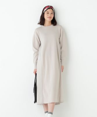 ◇《ウォッシャブル》布帛コンビ綿ナイロンニットワンピース