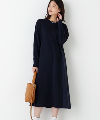 ◇《ウォッシャブル》布帛コンビ綿ナイロンニットワンピース