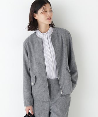 ＜human woman (Women)＞◆リングツィードノーカラーブルゾン（０７７６１５５２０１）