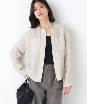 ◇ハードマンリネンノーカラーブルゾン（0776155402