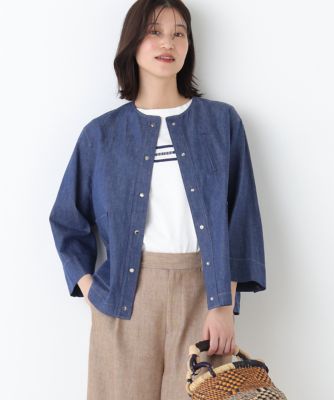 ＜human woman (Women)＞◆綿麻ライトオンスデニムブルゾン（０７７６１５５４０４）