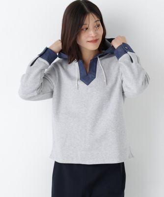 ◇デニムドッキングフーディープルオーバー（0776160104